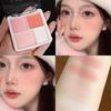 4 Farben Rosa Pfirsich Rouge Puder Creme Palette Highlighter Matt Expandierende Farbe Aufhellendes Gesichts Rouge Make-up Wangenfarbe