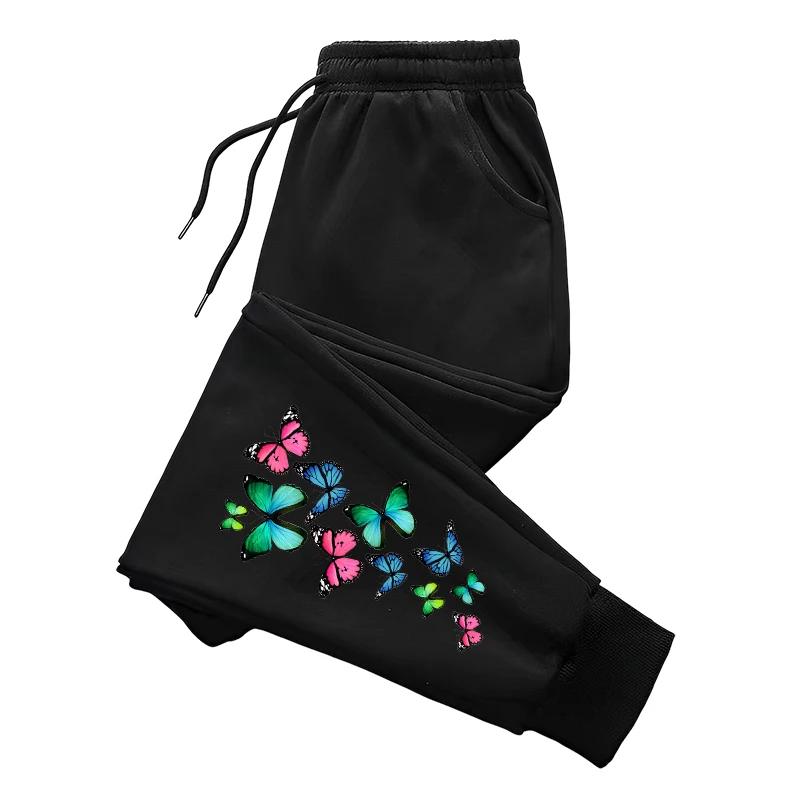 Women's Casual Sweatpants Urban Fashion Butterfly Printed Trousers Home Outdoor Comfort Sporty Fashion Jogging Pants