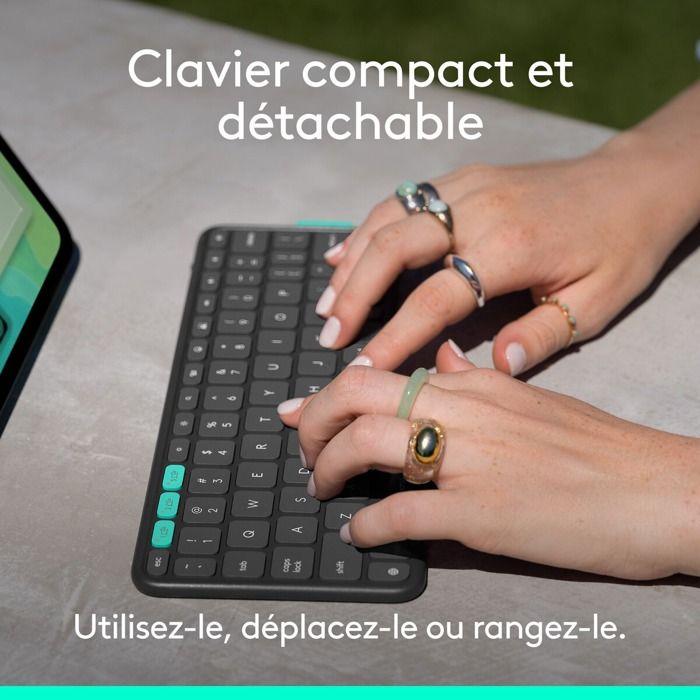 Accessoires tablette logitech flip folio, étui clavier pour ipad pro 13 pouces (m4) et ipad air 13 pouces (m2 et m3) (2024, 2025) -