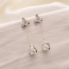 Silver Needle Diamond Bow Earrings Simple and Versatile High-quality Stud Earrings Women's Niche Light Luxury High-end Earrings