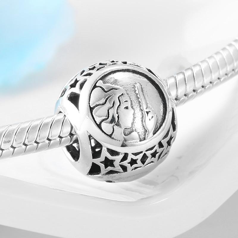 

KATAOKA, настоящие бусины из стерлингового серебра 925 пробы, аксессуары в виде Девы, 12 созвездий, подходят к оригинальному европейскому шарму зелёный