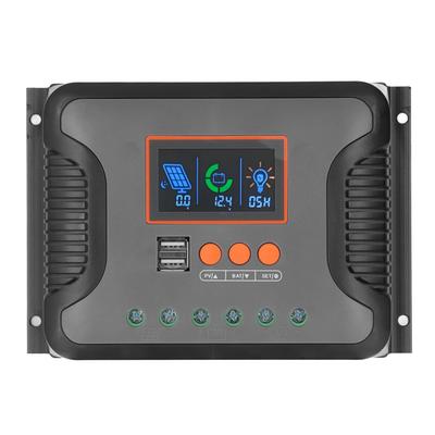 PowMr PWM Solar Charge Controller 60A 12V 24V 36V 48V 2 USB Port Adjustable LCD Display AGM Gel Floo