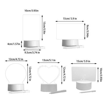 Message Board Acrylic LED Tranparent USB Input Warm Light