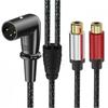 2RCA Male to 3Pin Female Sound Unbalanced Cable 3Pin to Double 2RCA Male Splitter Patching Cord Microphone Cable