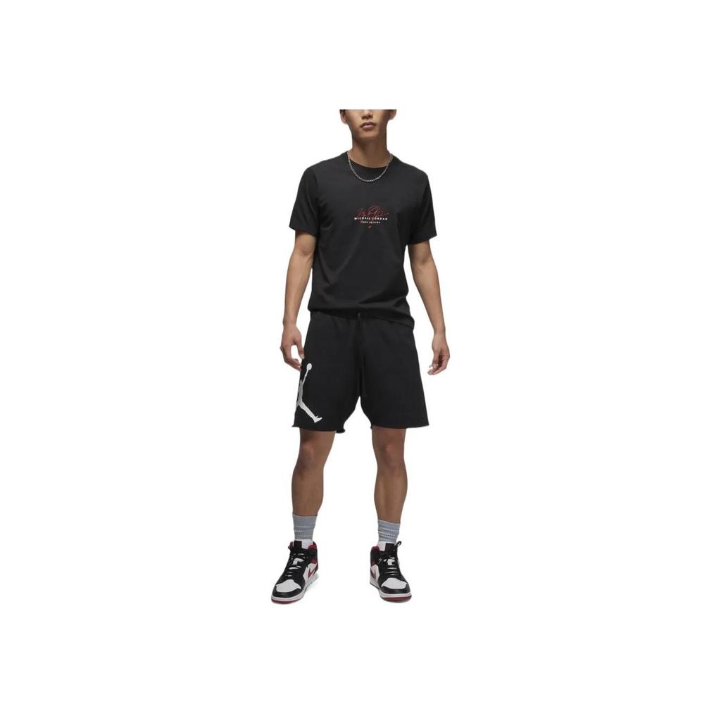 Jordan Alphabet Print Crew Neck Short Sleeve T-Shirt Men Tops Black DM1441-010