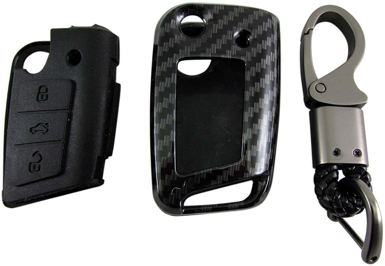 BRIGHTZ Чехол для смарт-ключа из углеродного волокна (черный) для Golf R Variant (AUC/AUD) [КЛЮЧНИЦА-007] (AUC/JXF/AUD/JHF/AUC/AUD/UC/UD/JXF/JHF/XF/HF/VW)