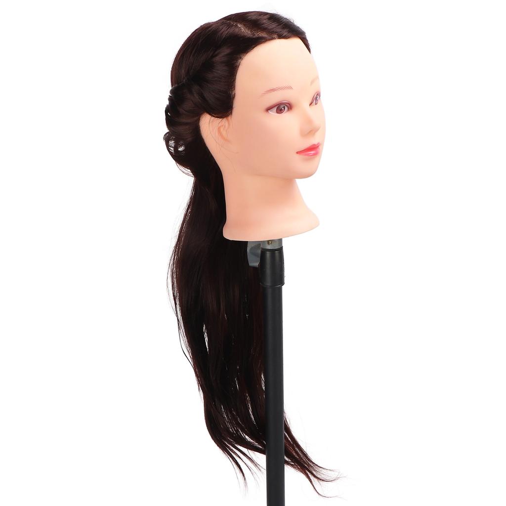 Hair Mannequin Head Hairdressing Styling Training Braiding Practice Doll Head with Clamp Stand