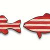 3 szt. Patriotyczne Drewniane Ryby Dekoracja Ścienna na 4 Lipca Wzór Pasków i Gwiazd Flagi Amerykańskiej Ryba Sztuka Ścienna Dekoracja Ścienna w Stylu Nadmorskim Oceanu do Salonu