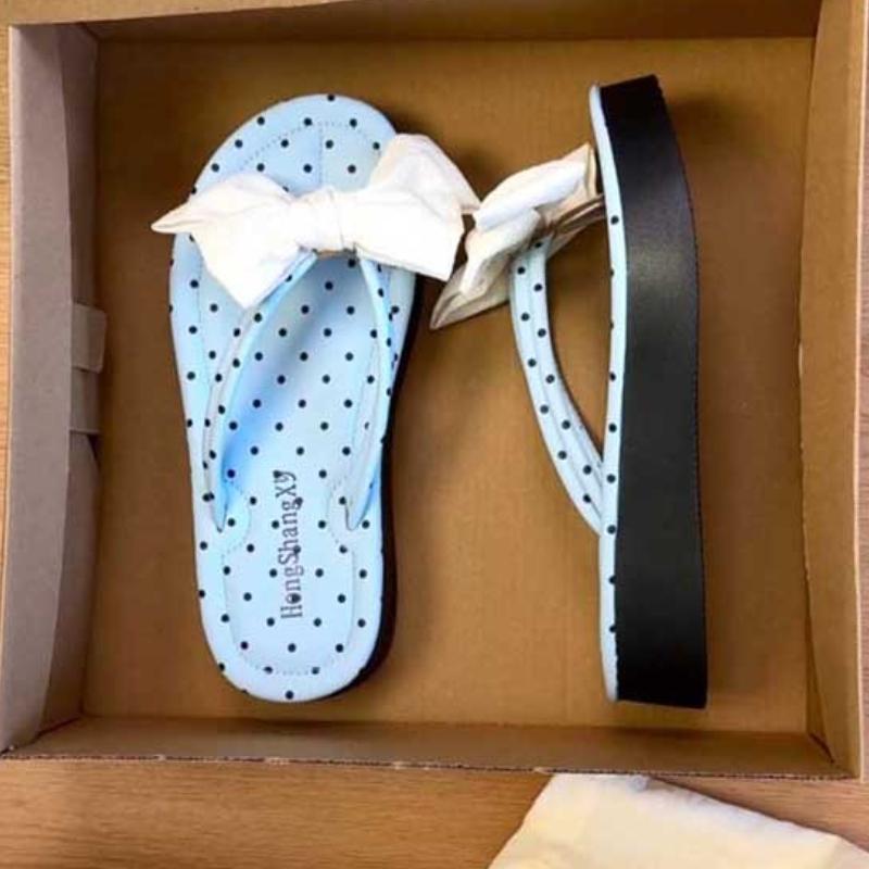 Women Flip Flops Flats Platform Slippers Casual Bow New Sandals Summer Shoes 2025 Slingback Beach Woman Slides Sandalias