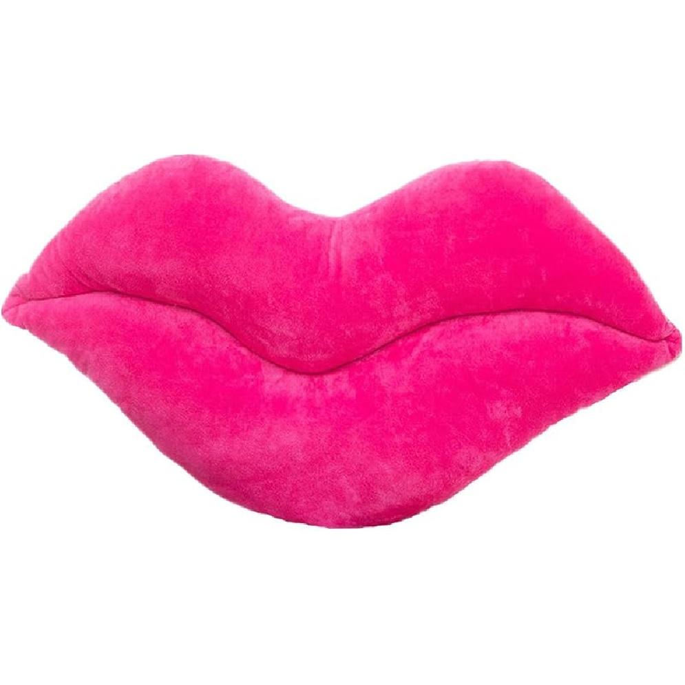 LEVINIS Hot Pink Lip Shape Throw Pillows Girls Soft Velvet Decorative Reversible Pillow Cushion for Bed Couch Office 23.6 x 13.6 Inch