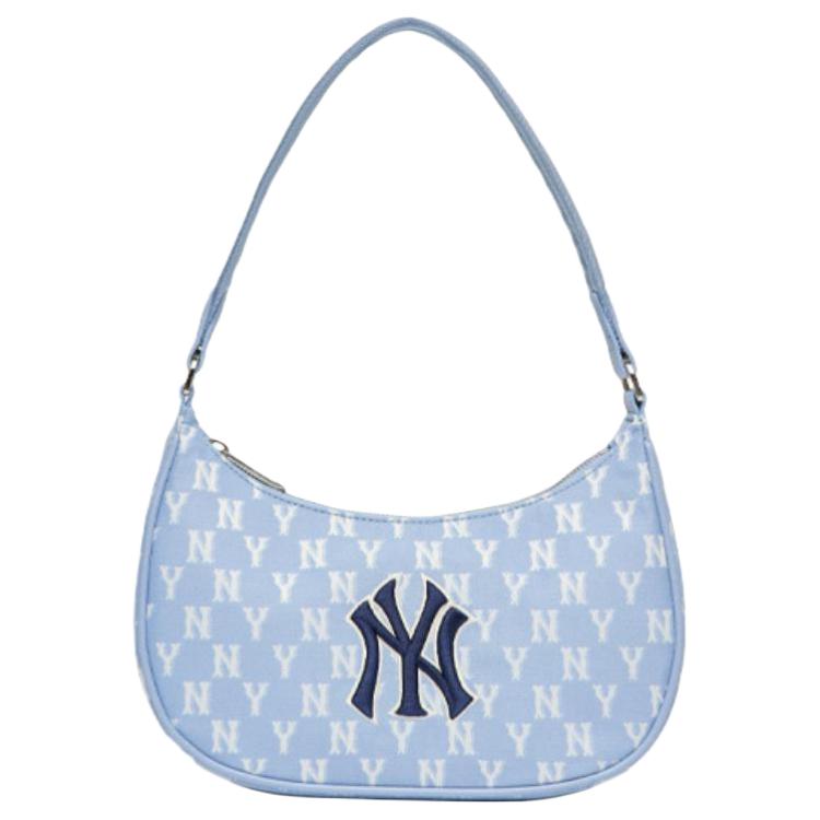 

MLB Monogram Series New York Yankees Vintage Floral Print Versatile Tote Bag Women Tote Bag Baby-Blue 3ABQS012N-50BLL Baby Blue