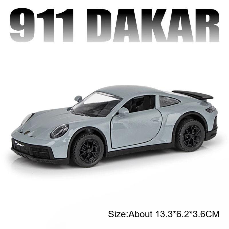 1:32 911 Dakar Police Car Model Toy Alloy Body Sound Light Pull Back Doors Opened Sports Cars Models Toys Boys Birthday Gifts