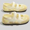Low-cut Women's Shoes Velcro Round Toe White Shoes Flat-bottomed Breathable Single Shoes