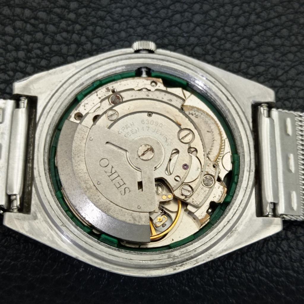 AUTOMATIC VINTAGE SEIKO 5 JAPAN 6309A MENS ARABIC BLACK DIAL WATCH a702659-1 R209-a702659