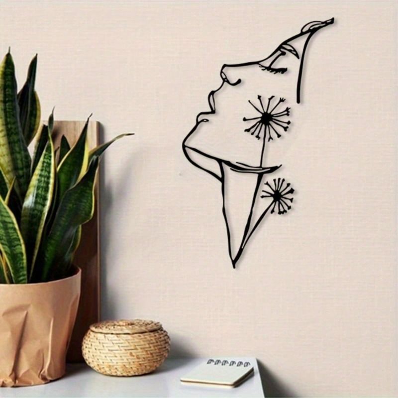 Vintage Floral Metal Wall Decor Shining Stars Wrought Iron Art