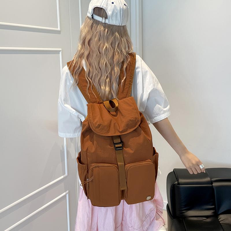 Waterproof Nylon Lightweight Large Capacity Multi-Pocket Backpack Women's Outdoor Travel Backpack