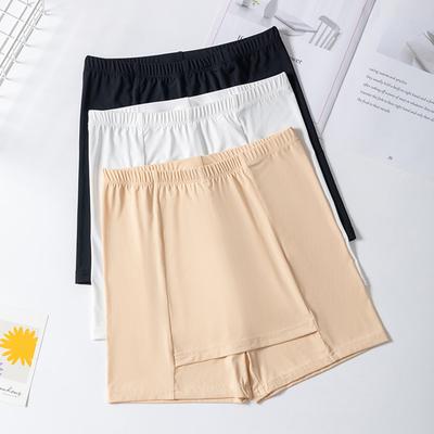 Eisseide Doppelschicht Sicherheits-Hose für Damen im Sommer Dünn Anti-Exposition Blockierender Dreiecksbereich Kein Einrollen Nahtlos Große Größe Leggings