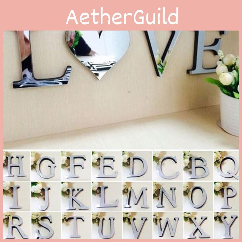 Stunning 4 Letters Love Home Furniture Mirror Tiles Self-adhesive Art Decor For Walls
