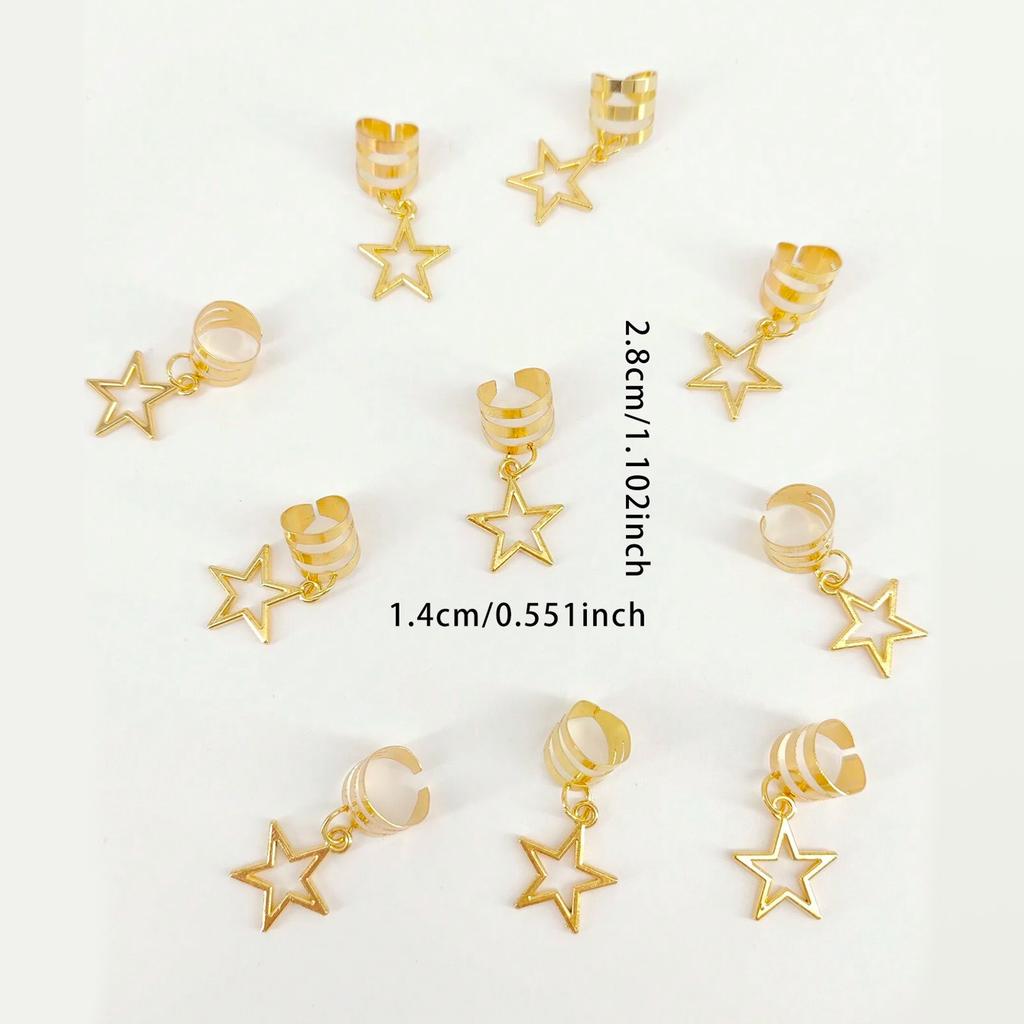 Pcs European and American TEA SHEIN popular DIY wig dreadlocks accessories hollow star braids hair extender ring