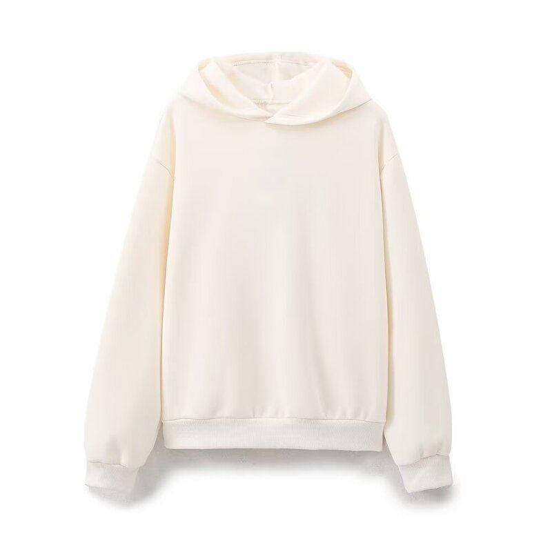 Fashion Style 2024 Fall and Winter New Women's Multi-Color Selection Minimalist All-Matching Hooded Loose Long Sleeve Sweatershirt 3199633