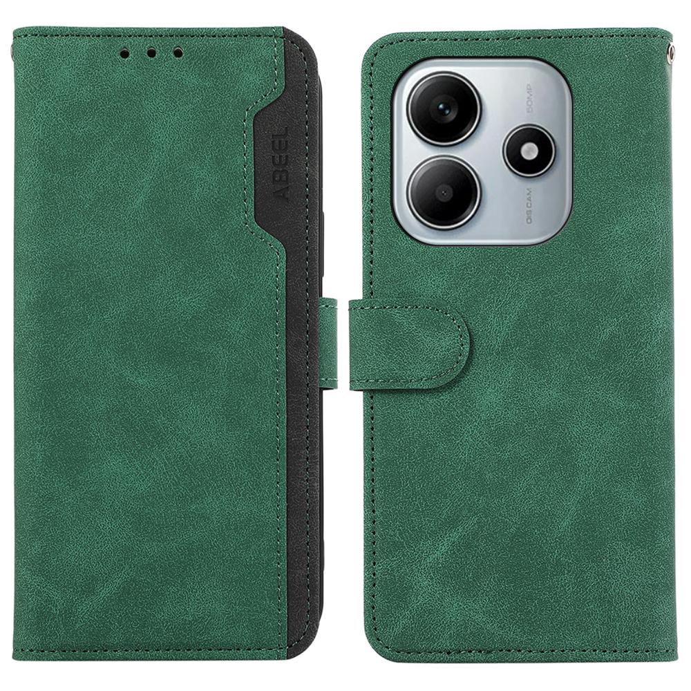 For Xiaomi Redmi Note 14 4G (163.25x76.55x8.16mm) Case Color Splicing Leather Flip Phone Cover RFID Blocking