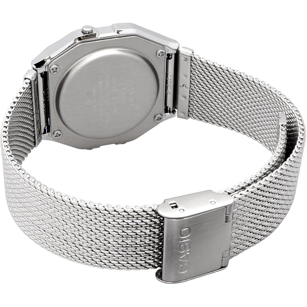 Casio Vintage Series A158WEM-3 Unisex Digital Watch Mesh Metal Band Dark Blue Green
