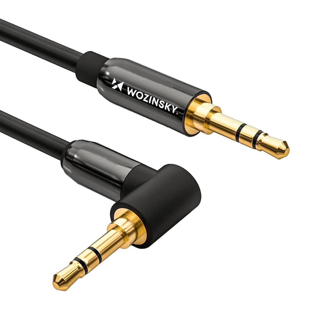AUX cable angled male male mini jack cable 2m black