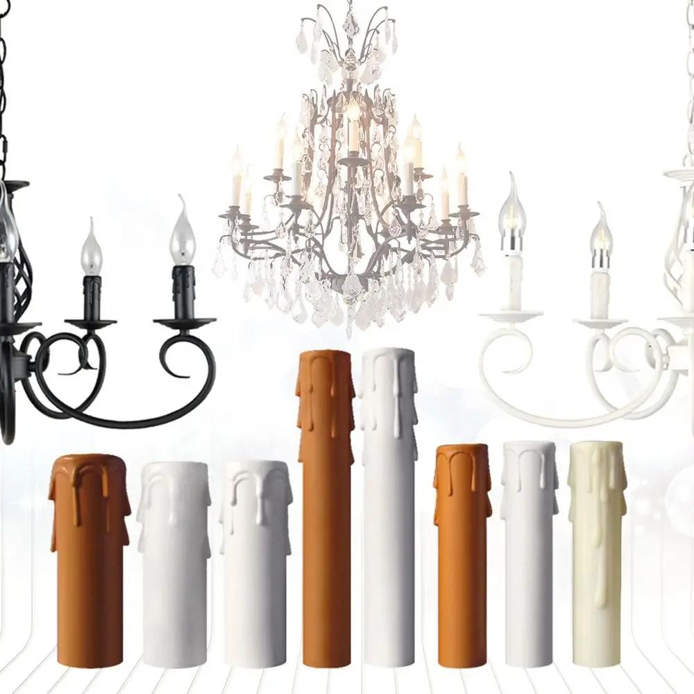 10pcs Black White Yellow Plastic Lighting Accessories Bulb Base Candle Lamp Holder Candle Lamp Base Sleeve Candle Bulb