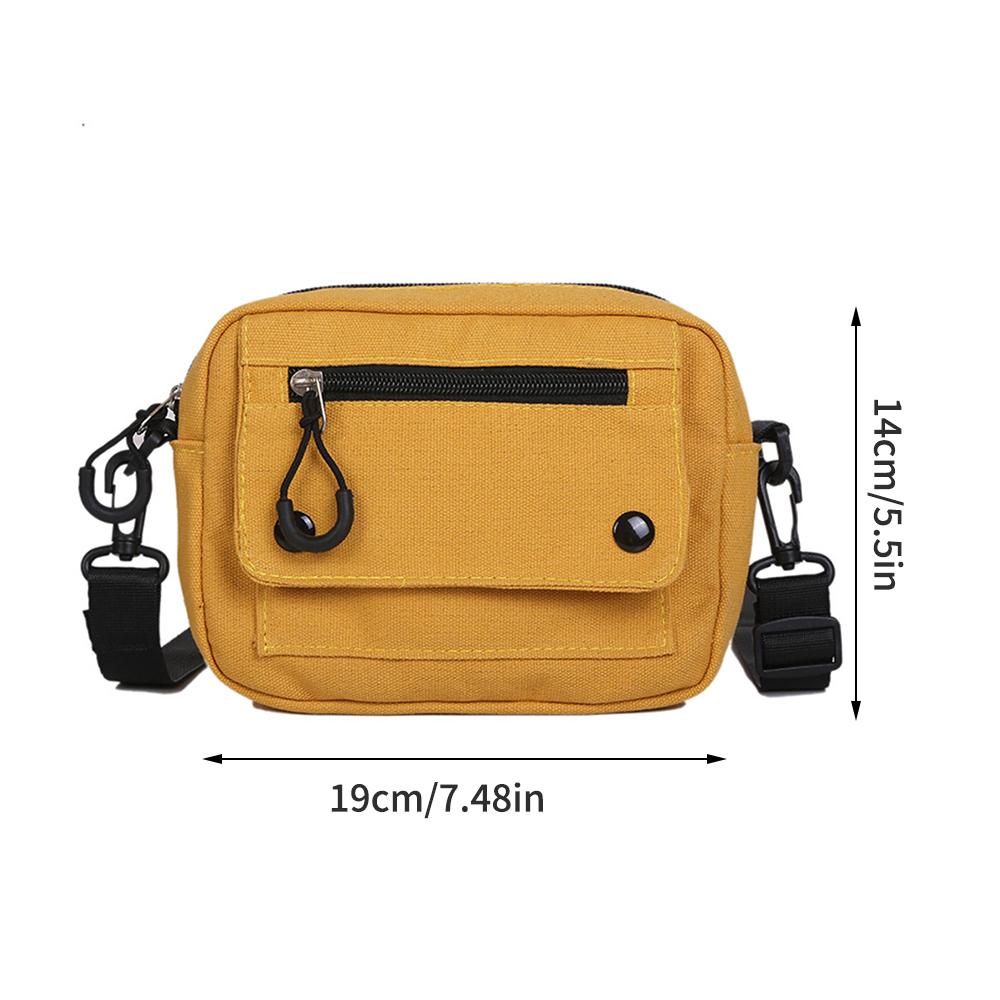 Women Canvas Handbags Korean Mini Student Bag Cell Phone Simple Small Crossbody Casual Ladies Zipper Shoulder Bag