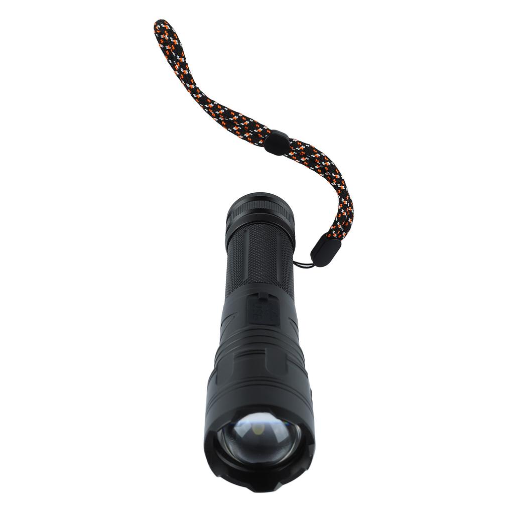 Einziehbare Taschenlampe Superhell Große Reichweite Batterieanzeige Aluminiumlegierung USB-Taschenlampe für Outdoor-Camping