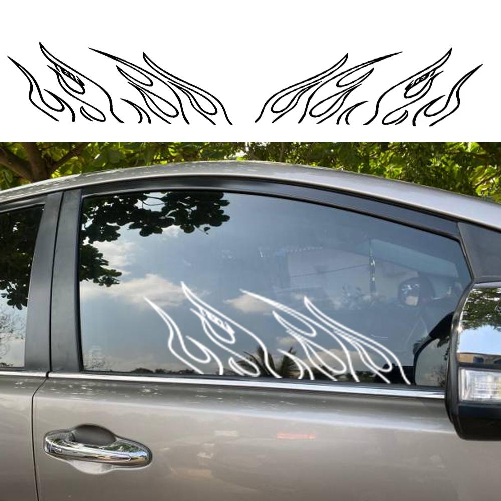 Funny Car Stickers Flame Decor Decals Outdoor Vinyl Self-Adhesive Decoration for Vehicle Window Hood Bumper Tailgate Door Side