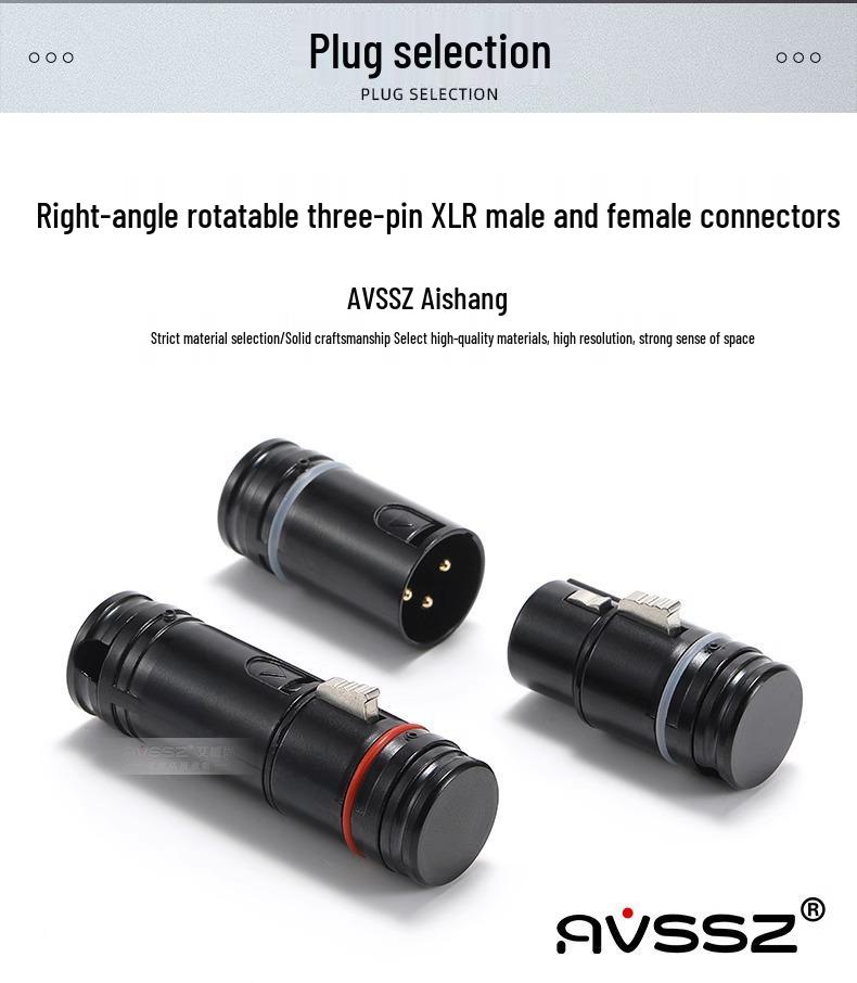 AVSSZ FX3 Gold-Plated XLR L-Shaped Microphone Cable, Short Male to Female Audio Connector