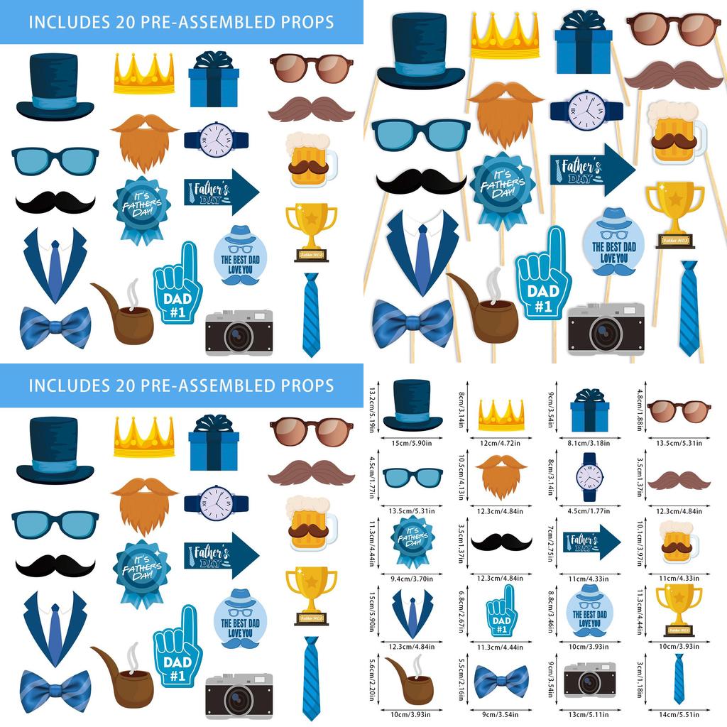 Fathers Day Photo Prop Party Decor With Paper Materials For Themed Celebrations