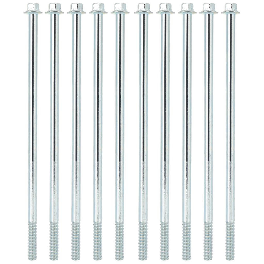 10Pcs M8x210 Motor Bracket Screw Gasoline Hex Flange Long Bolts Fastener Accessory