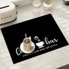 1pc Creative Pattern Printed Coffee Machine Mat Kitchen Counter Quick Water Absorption Utensil Drying Mat Desktop Drainage Mat
