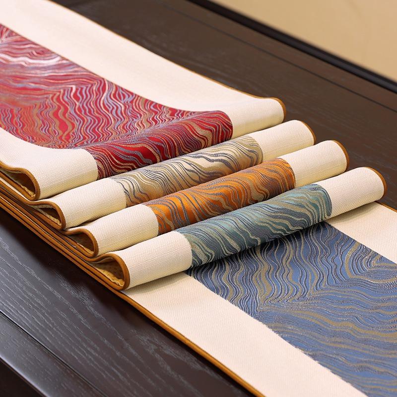 ديكور المنزل الجدول العلم مع شرابة غطاء الطاولة الإبداعية طاولة شاي ديكور النمط الصيني شرابات الجدول عداء مفرش طاولة الكلاسيكية