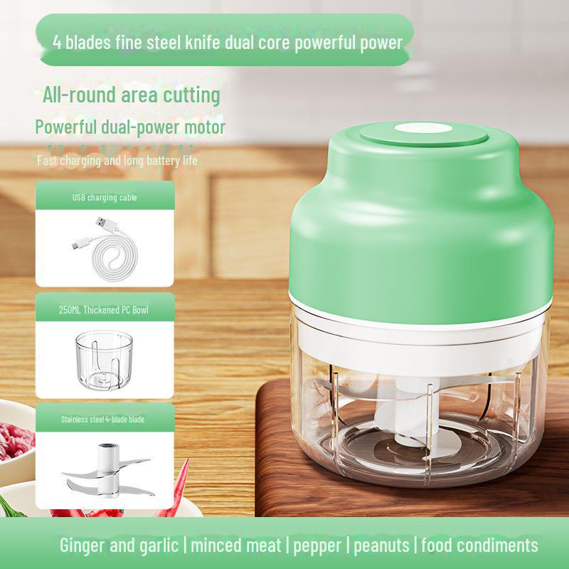 Wireless Electric Mini Garlic Press: Automatic Garlic Peeler, Crusher, and Stirrer
