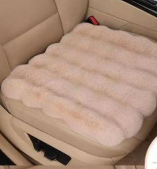 Winter Velvet Car Seat Cushion Set - Thickened Plush, Warm, 3-Piece with Backrest