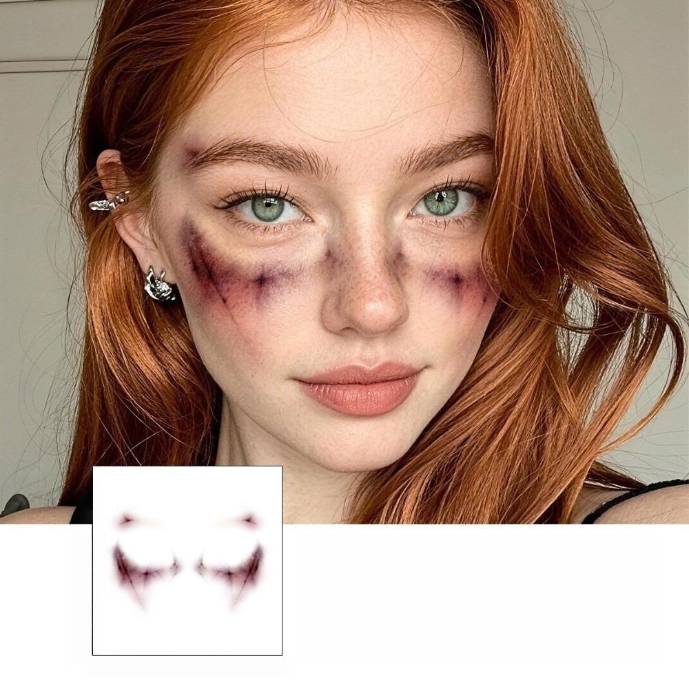 Waterproof Halloween Tattoo Sticker Sweatproof Zombie Cosplay Props Festival Carnival Style 3