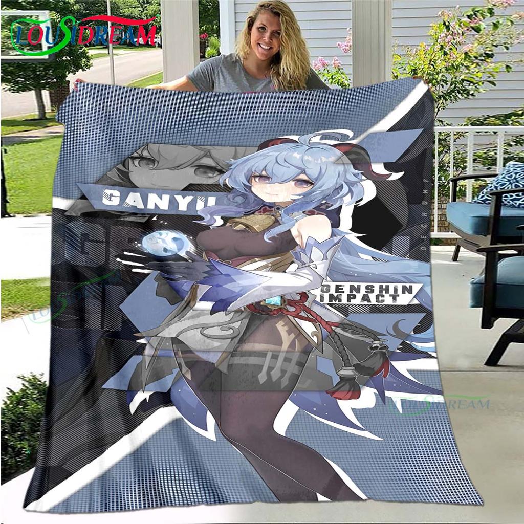 3D Fashion Games G-Genshin Impact Blanket,Flannel Throw Blanket for Bed Sofa Picnic Office Hiking Leisure Nap Birthday Gift