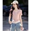 Women's Gentle Sweet Fake Two-Piece Short Sleeve T-Shirt
