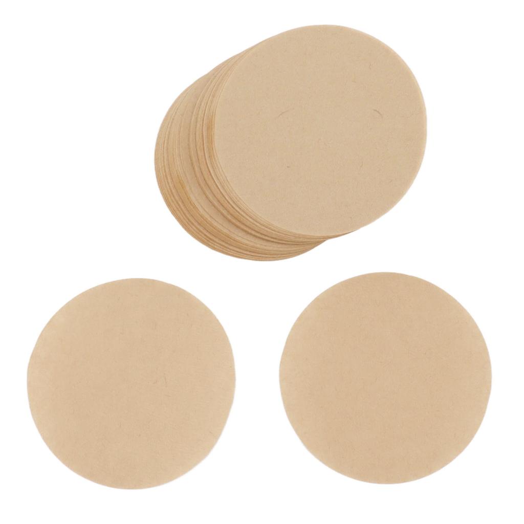 100Pcs 64mm Round Coffee Filter Unbleached Natural Coffee Filter Paper for 1 to 2 People Measure
