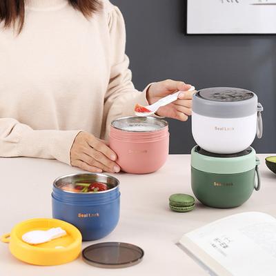 600ml Soup Cup Leak-proof Large Capacity Stainless Steel Double-walled Vacuum Insulated Food Jar for School