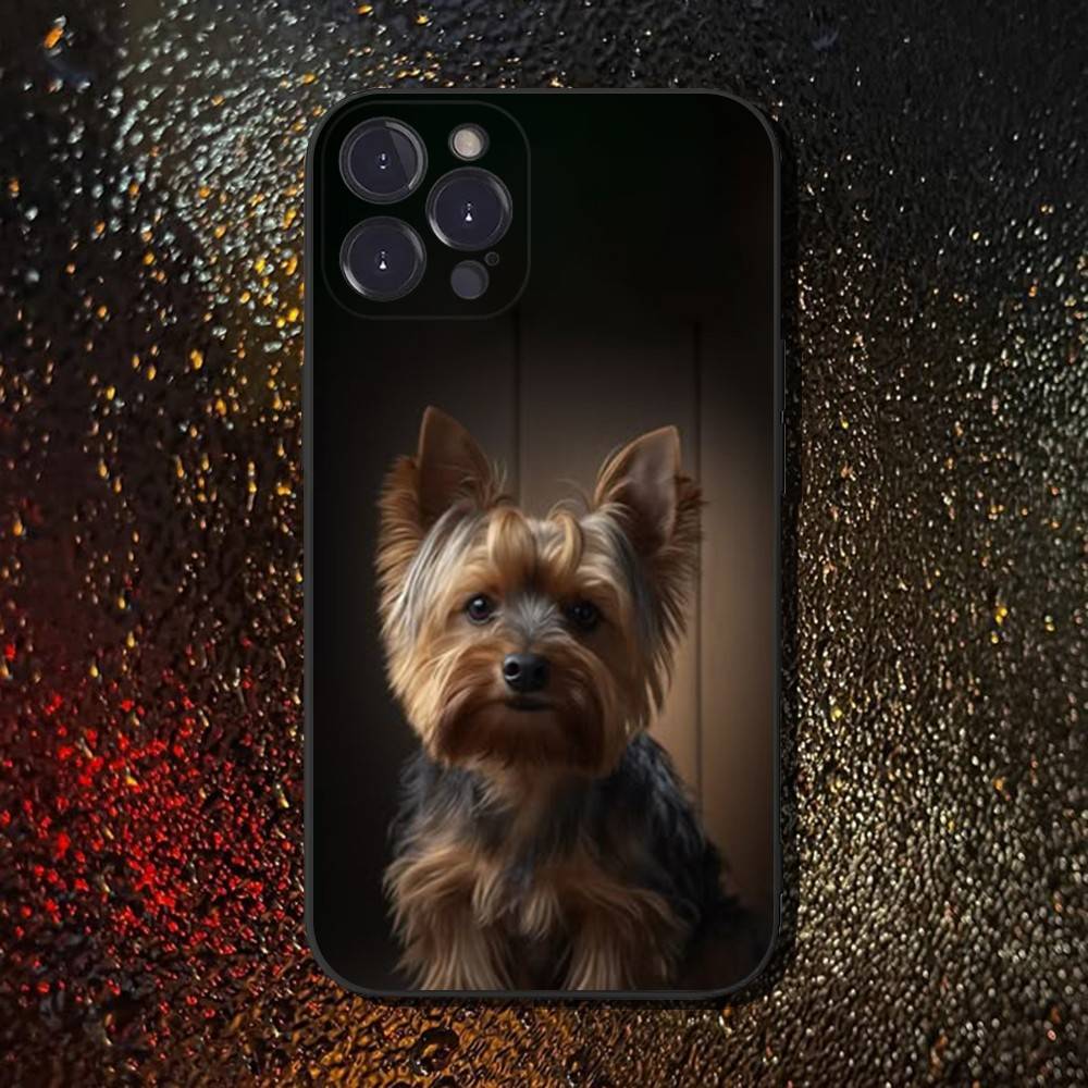 

Yorkshire Terrier Dog Phone Case For iPhone 16,15,14,13,12,11 Plus,Pro Max,XS,X,XR,SE,Mini,8,7,Soft Silicone Black Cover iPhone14Plus