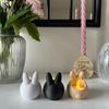 Easter Bunny Candle Holder with LED Candle Mini Rabbit Candle Stand Candlestick Table Centerpiece Holiday Party Decoration Ornament