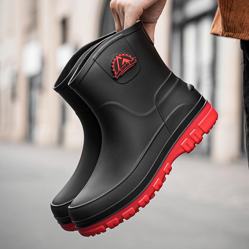 Męskie buty robocze dla szefa kuchni wodoodporne olejoodporne buty do pracy w kuchni antypoślizgowe kalosze do kostki mężczyzna hotelowa restauracja obuwie ochronne