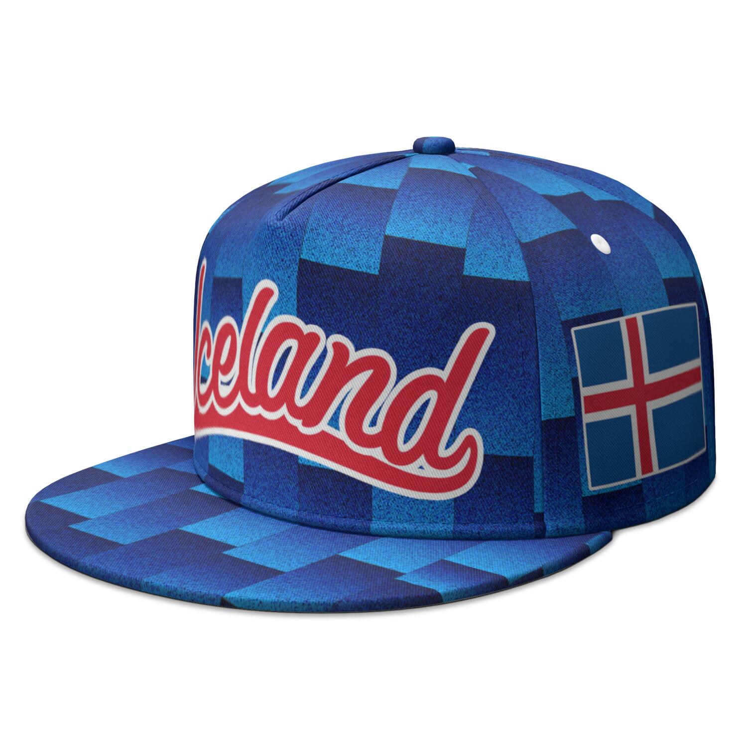 

Iceland Flat Brimmed Cap Custom Name Number Hip-hop Hat Nation Flag Icelandair Icelandic Country College Photo Headgear Adjustable