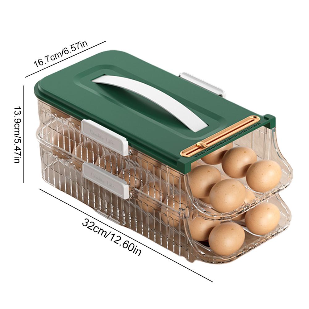 Fridge Egg Dispenser Space Saving Fridge Egg Rack 1/2/3 Layer Rolling Eggs Dispenser Organizer for Refrigerator Kitchen Cabinets