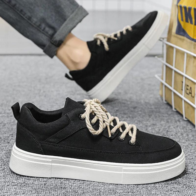 New Korean Retro Casual Sneakers for Men Fashionable Solid Color Versatile and Comfortable Running Shoes for Men Platform Shoes