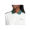 Adidas Loose Crop Polo Shirt With Letter Print Women Tops White IX3555